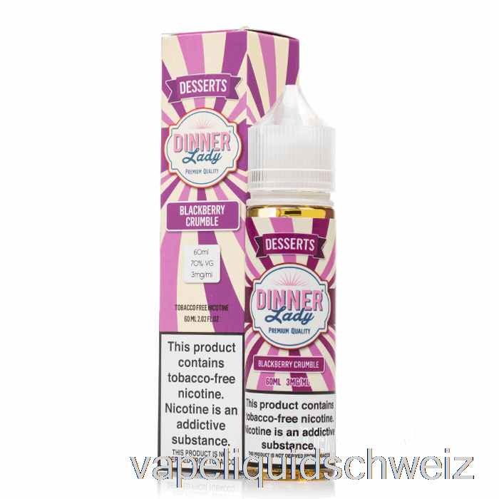 Blackberry Crumble – Vape Dinner Lady E-Liquid – 60 Ml, 3 Mg Vape Ohne Nikotin